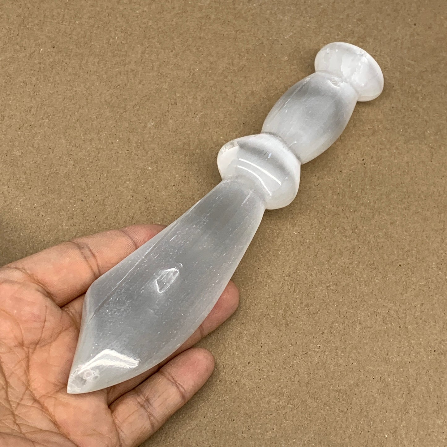 176.7g,8"x1.4"x0.8"Natural Selenite Crystal Knife (Satin Spar) @Morocco,B9182