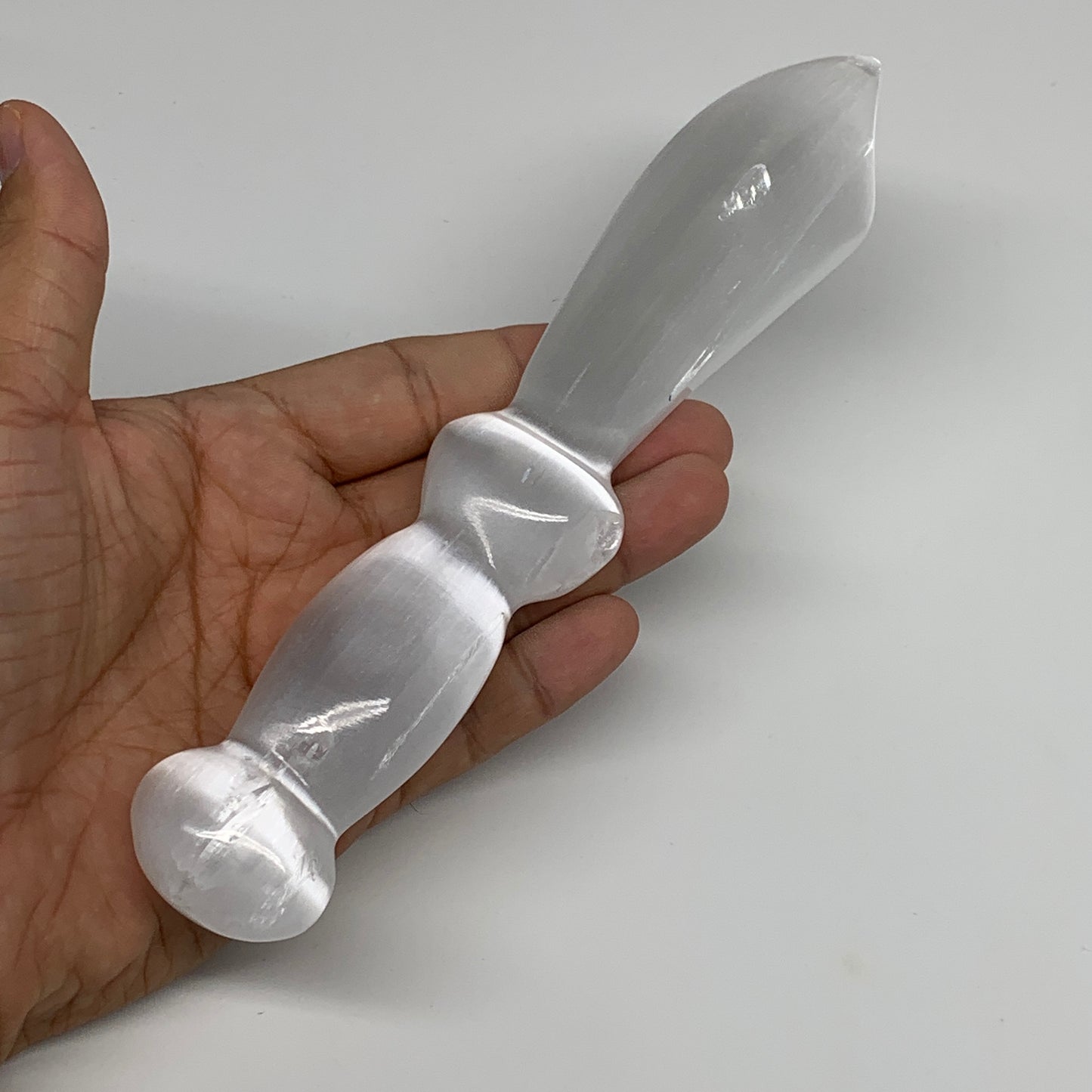 176.7g,8"x1.4"x0.8"Natural Selenite Crystal Knife (Satin Spar) @Morocco,B9182