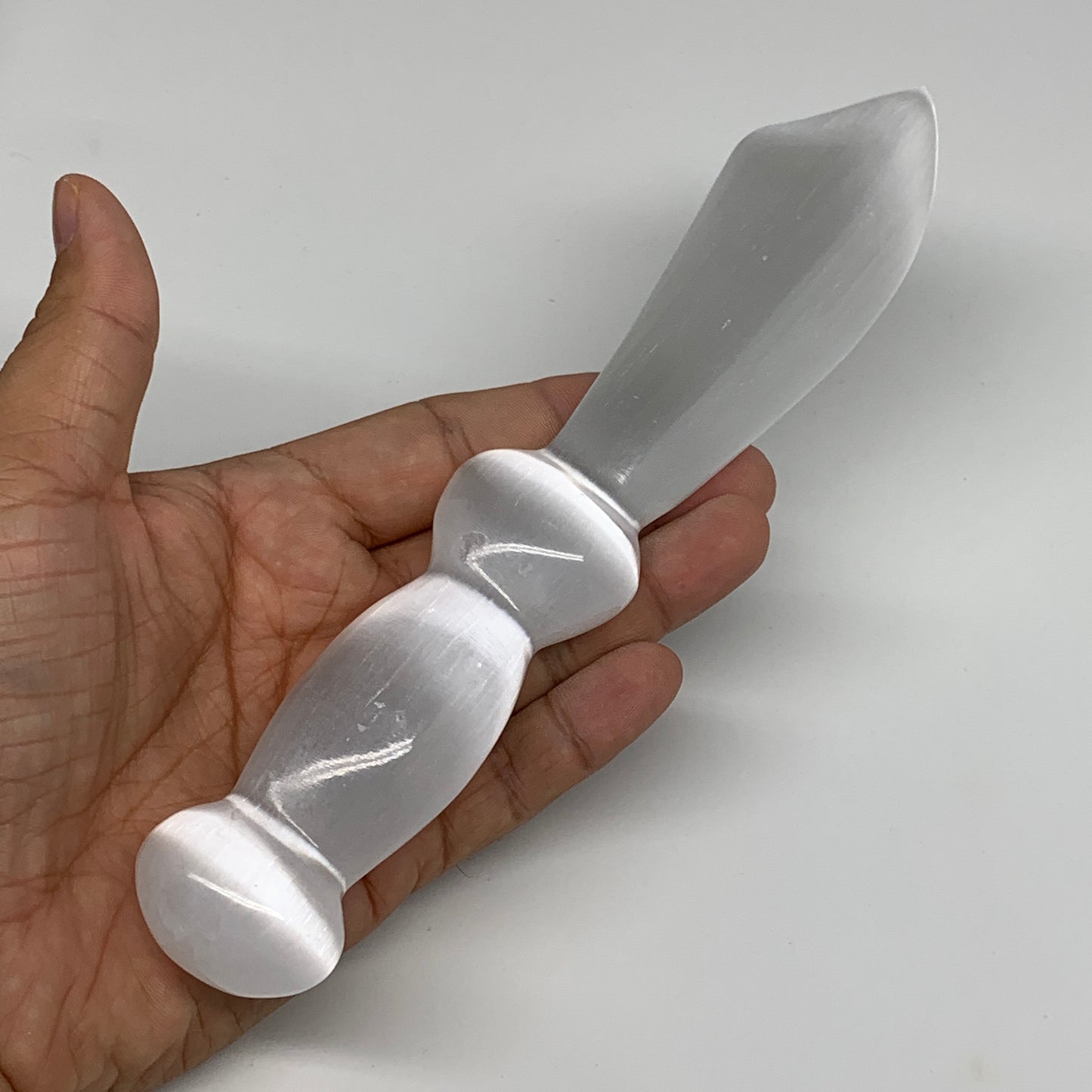 176.7g,8"x1.4"x0.8"Natural Selenite Crystal Knife (Satin Spar) @Morocco,B9182