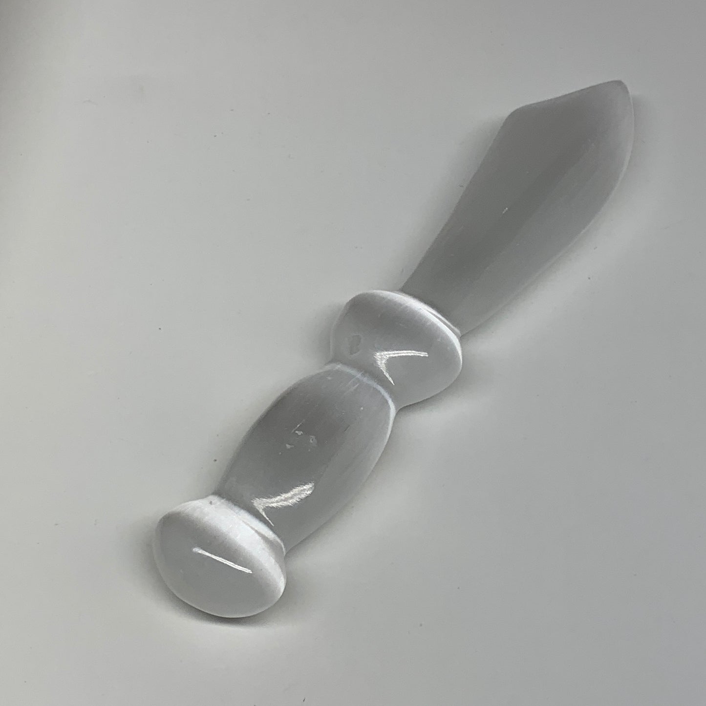 176.7g,8"x1.4"x0.8"Natural Selenite Crystal Knife (Satin Spar) @Morocco,B9182