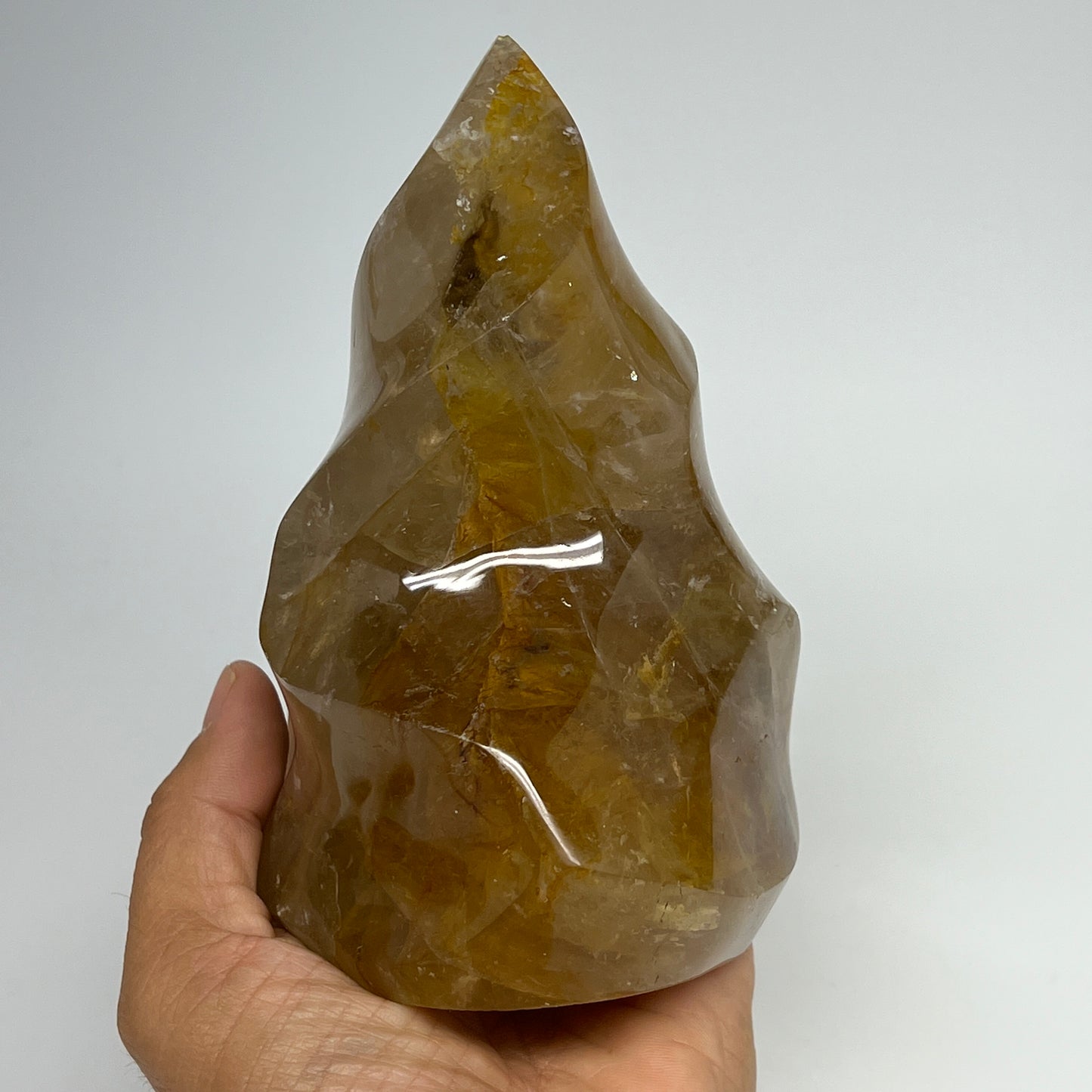 1010g,5.7"x3.4"x3.2" Red Hematoid Quartz Flame Crystal @Madagascar, B19549