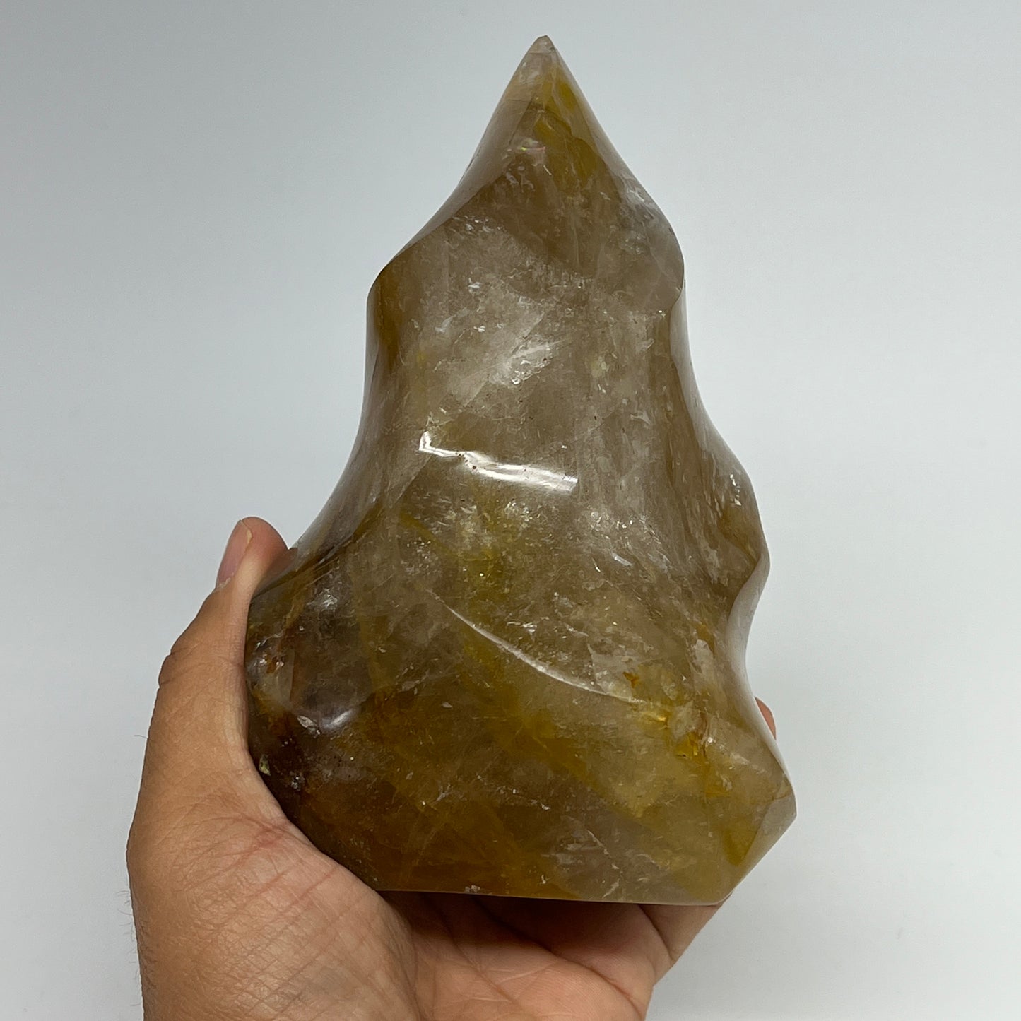 1010g,5.7"x3.4"x3.2" Red Hematoid Quartz Flame Crystal @Madagascar, B19549