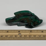 138.8g, 3.3"x2"x0.7" Natural Solid Malachite Fish Figurine @Congo, B7215