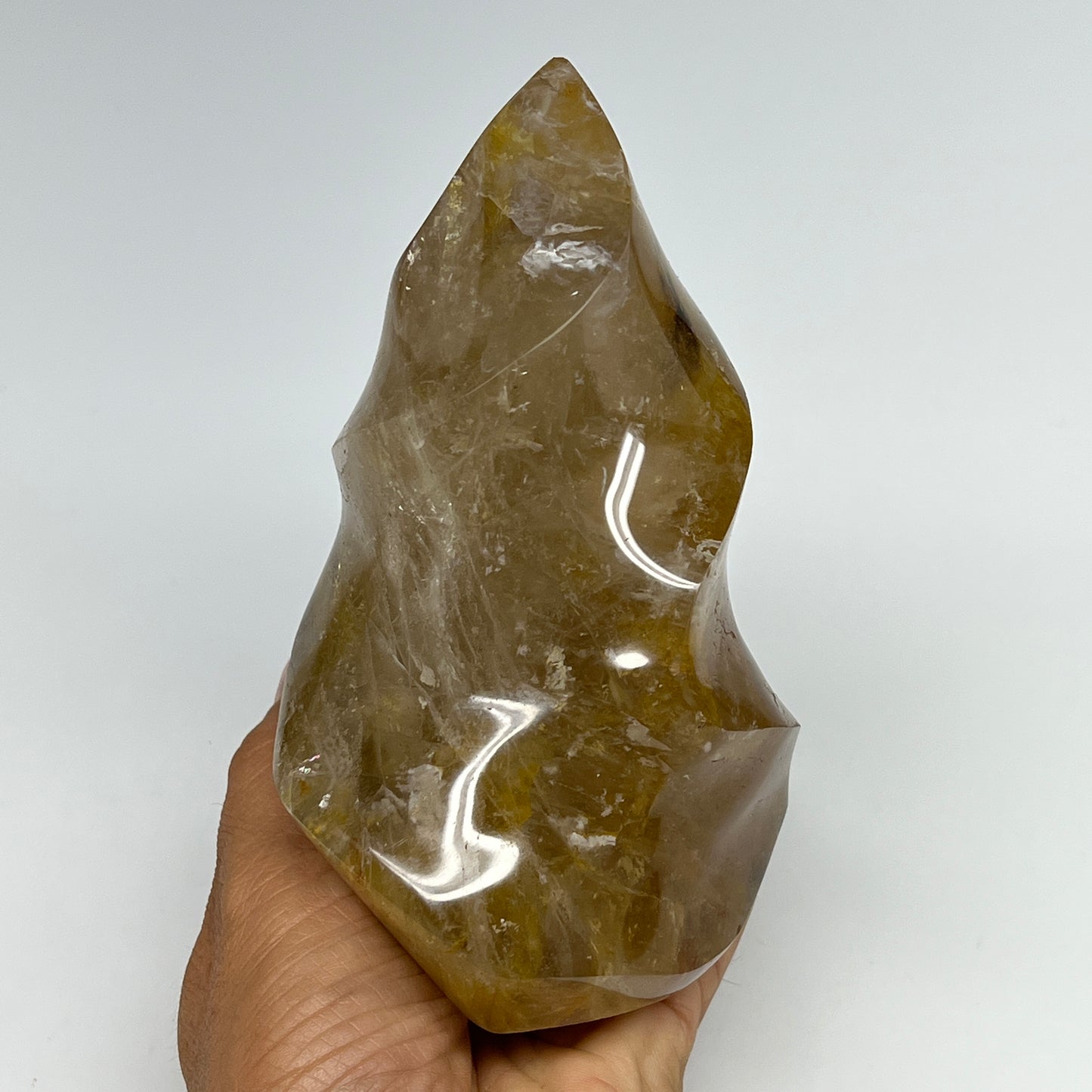 1010g,5.7"x3.4"x3.2" Red Hematoid Quartz Flame Crystal @Madagascar, B19549