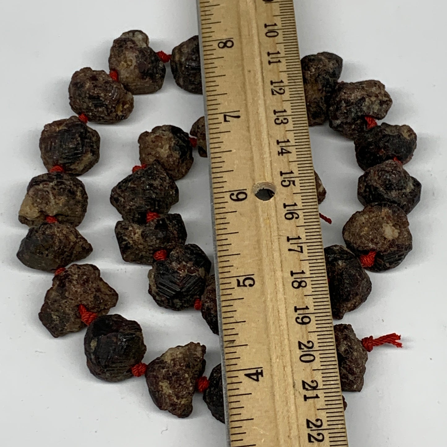 180g, 15-22mm, 28 Beads,Natural Rough Red Garnet Beads Strand Chips Chunk,B13170