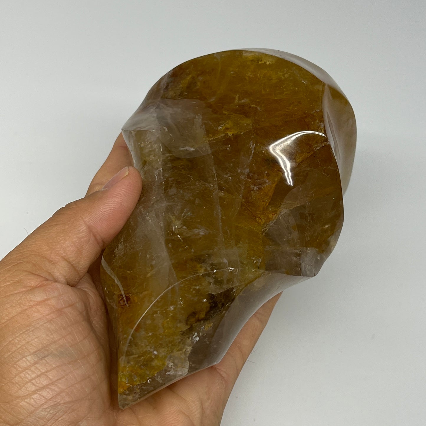 1010g,5.7"x3.4"x3.2" Red Hematoid Quartz Flame Crystal @Madagascar, B19549