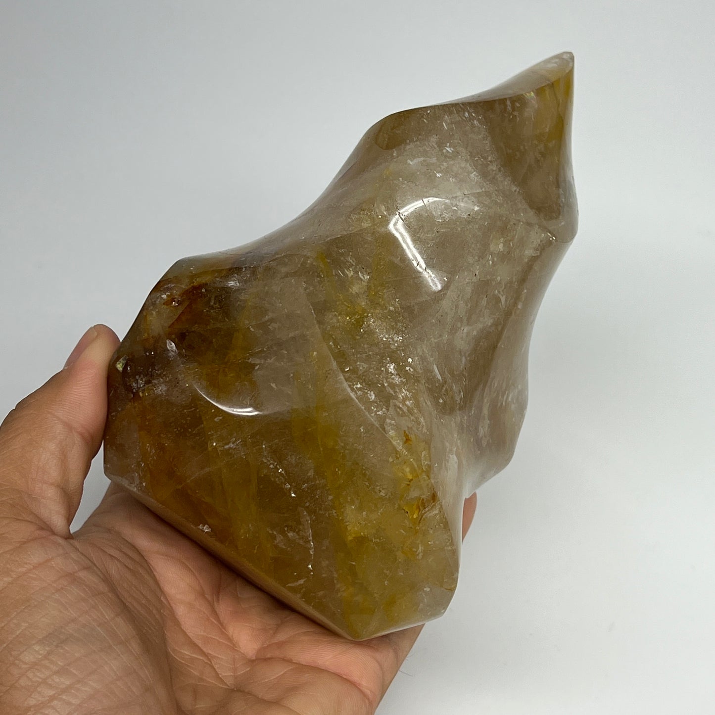 1010g,5.7"x3.4"x3.2" Red Hematoid Quartz Flame Crystal @Madagascar, B19549