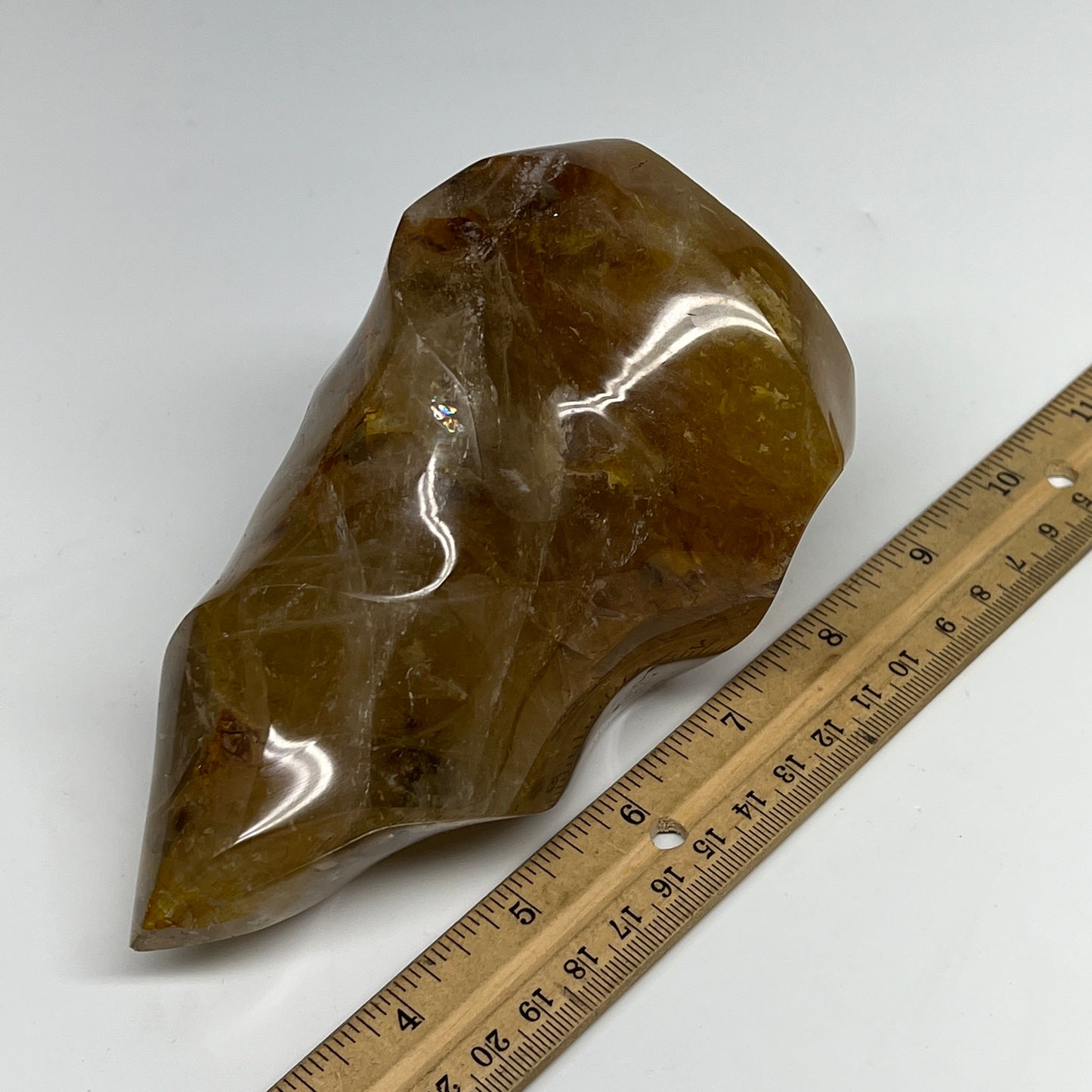 1010g,5.7"x3.4"x3.2" Red Hematoid Quartz Flame Crystal @Madagascar, B19549