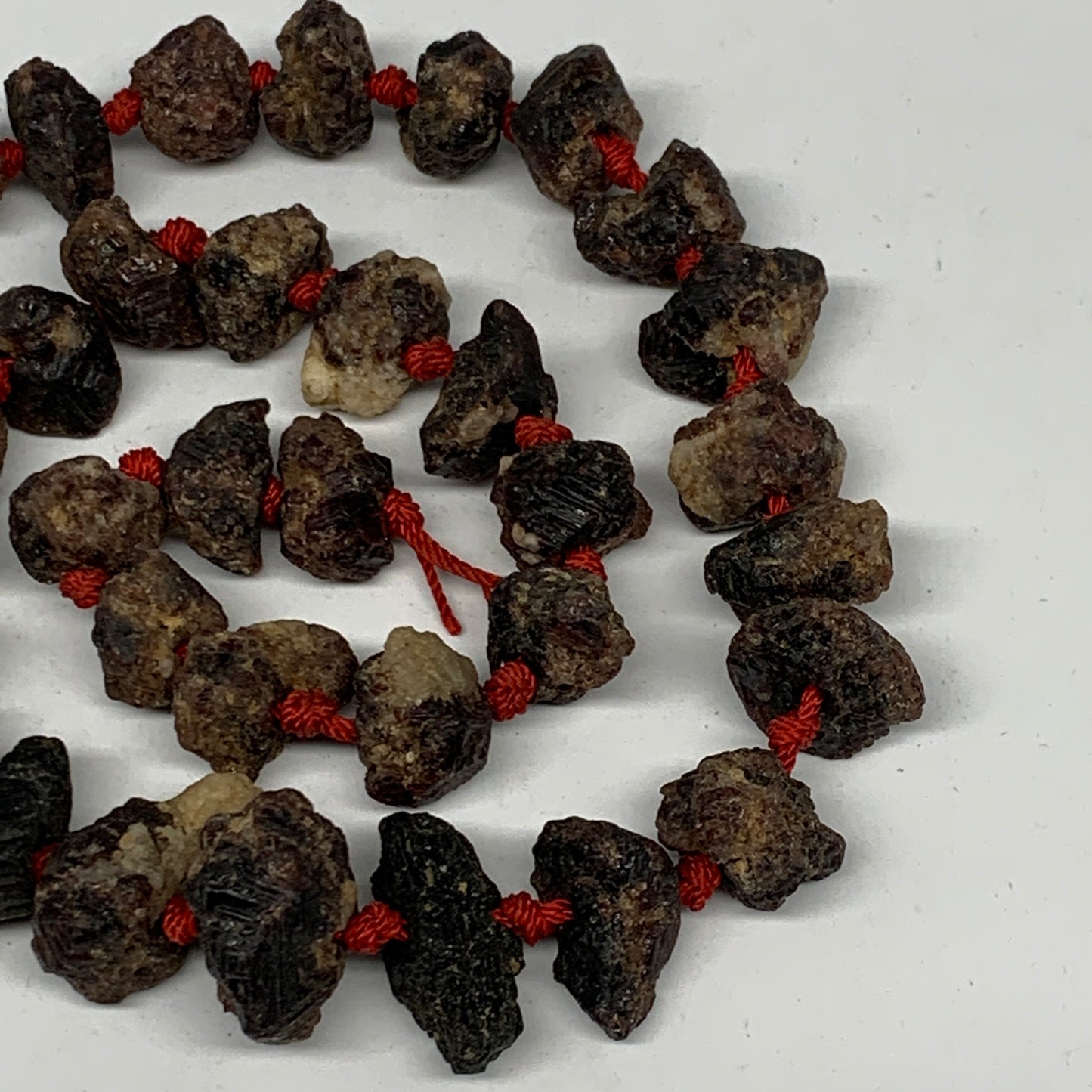 96.3g, 11-21mm, 36 Beads,Natural Rough Red Garnet Beads Strand Chips Chunk,B1317