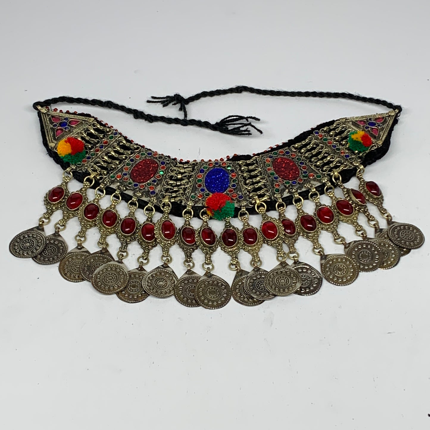 240g, 12"x5"Kuchi Choker Necklace Multi-Color Tribal Gypsy Bohemian,B14073