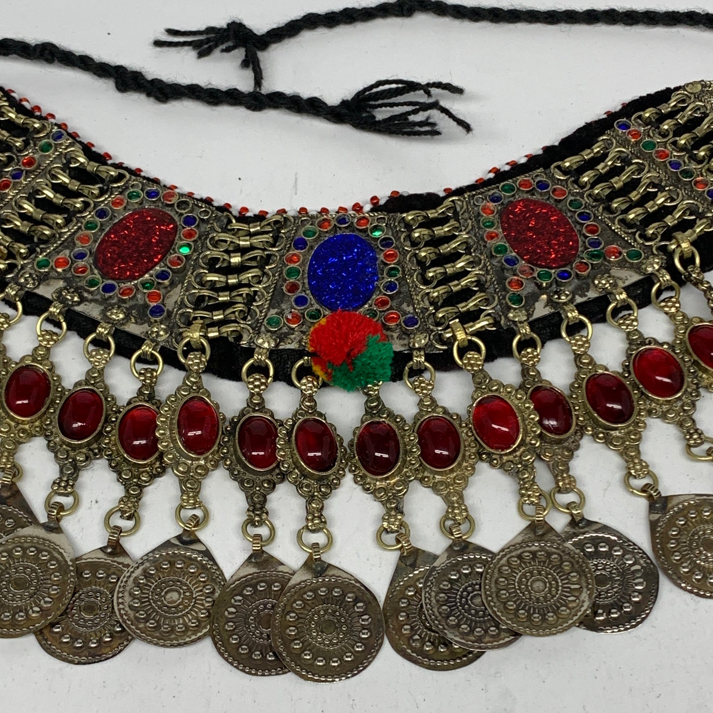 240g, 12"x5"Kuchi Choker Necklace Multi-Color Tribal Gypsy Bohemian,B14073