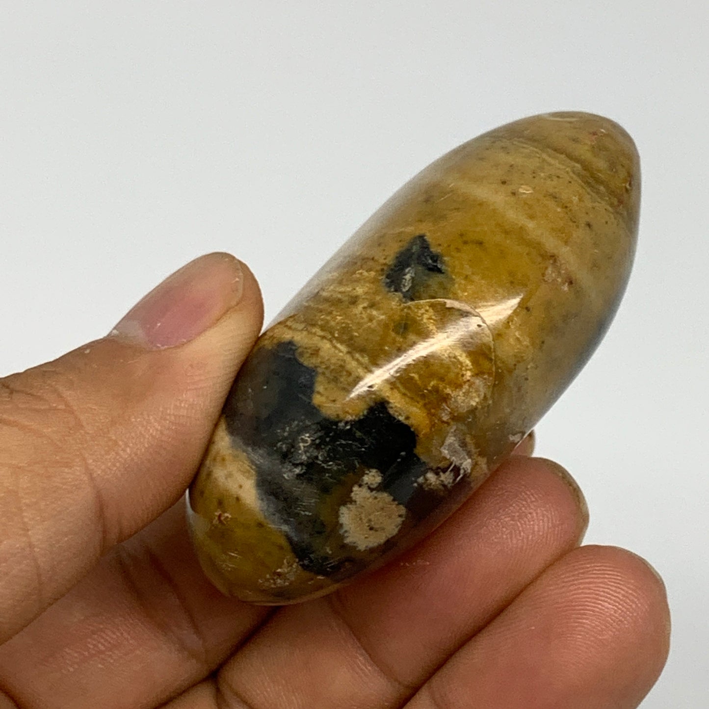 83.5g, 2.3"x1.7"x1", Yellow Ocean Jasper Palm-Stone @Madagascar, B18136