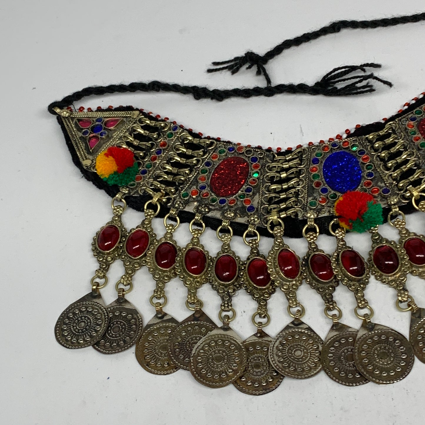 240g, 12"x5"Kuchi Choker Necklace Multi-Color Tribal Gypsy Bohemian,B14073