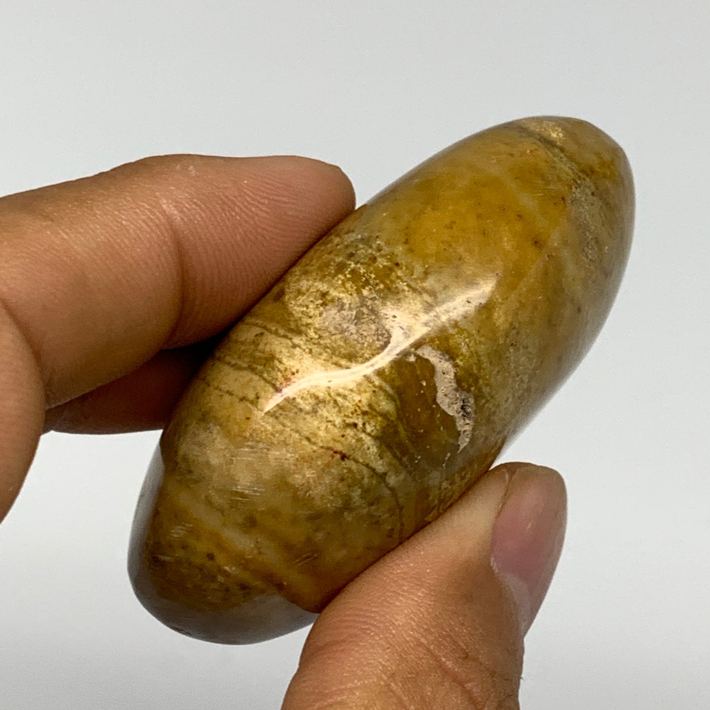 83.5g, 2.3"x1.7"x1", Yellow Ocean Jasper Palm-Stone @Madagascar, B18136