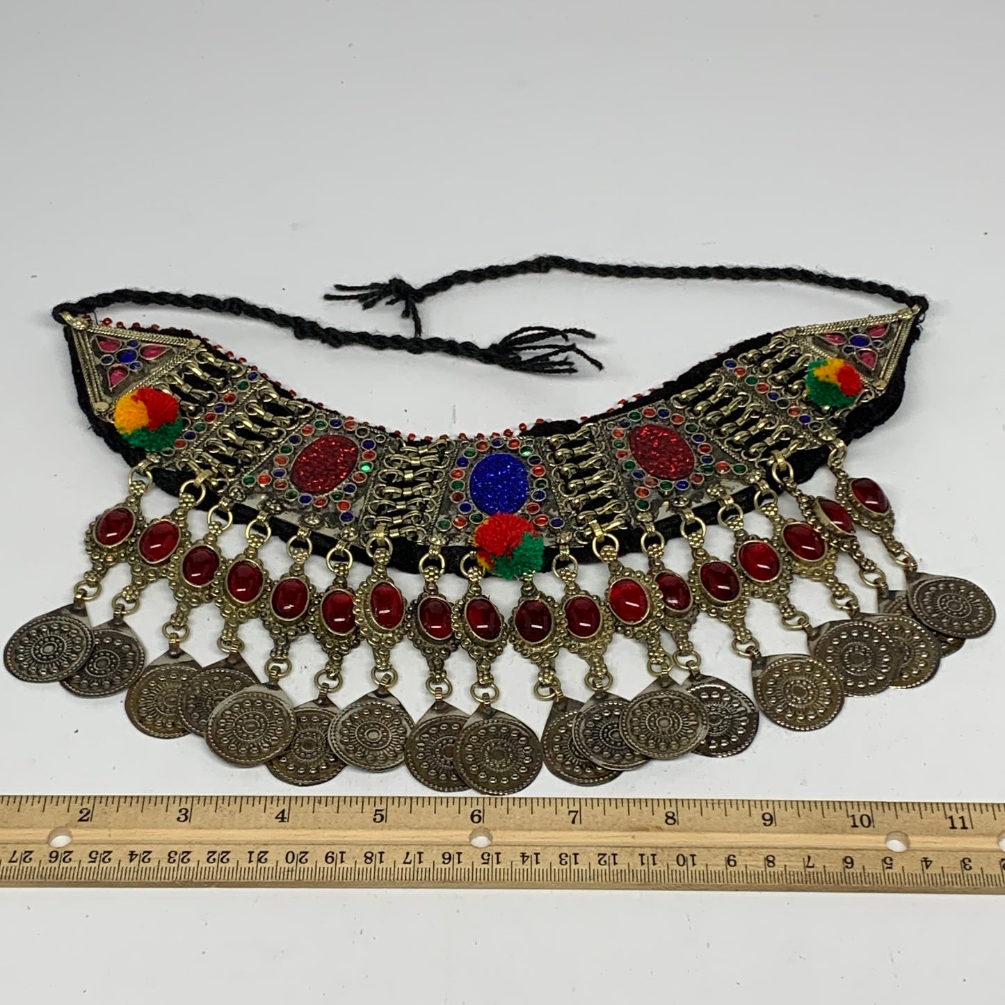 240g, 12"x5"Kuchi Choker Necklace Multi-Color Tribal Gypsy Bohemian,B14073