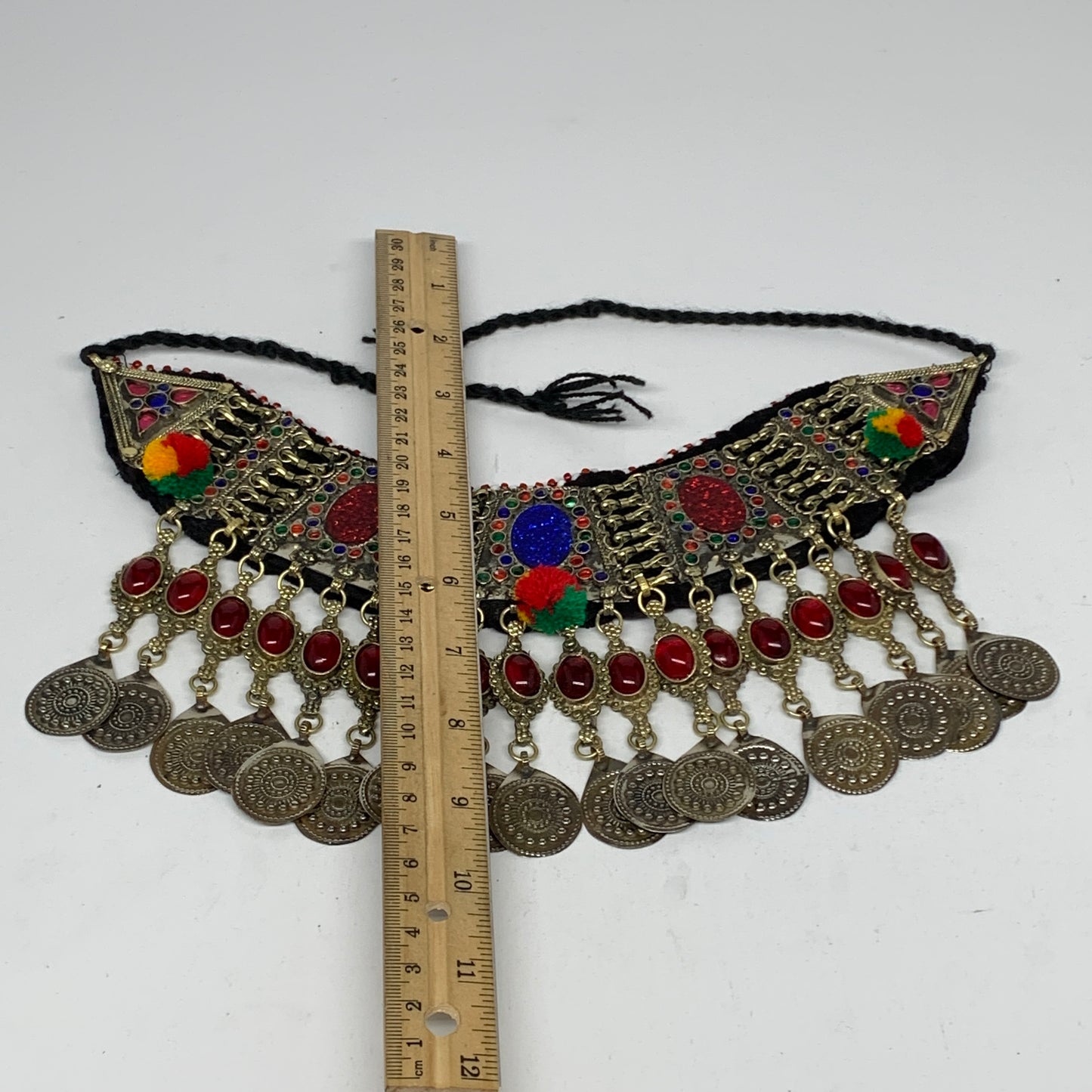 240g, 12"x5"Kuchi Choker Necklace Multi-Color Tribal Gypsy Bohemian,B14073