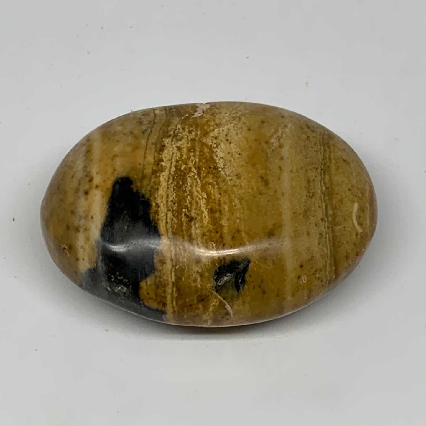 83.5g, 2.3"x1.7"x1", Yellow Ocean Jasper Palm-Stone @Madagascar, B18136