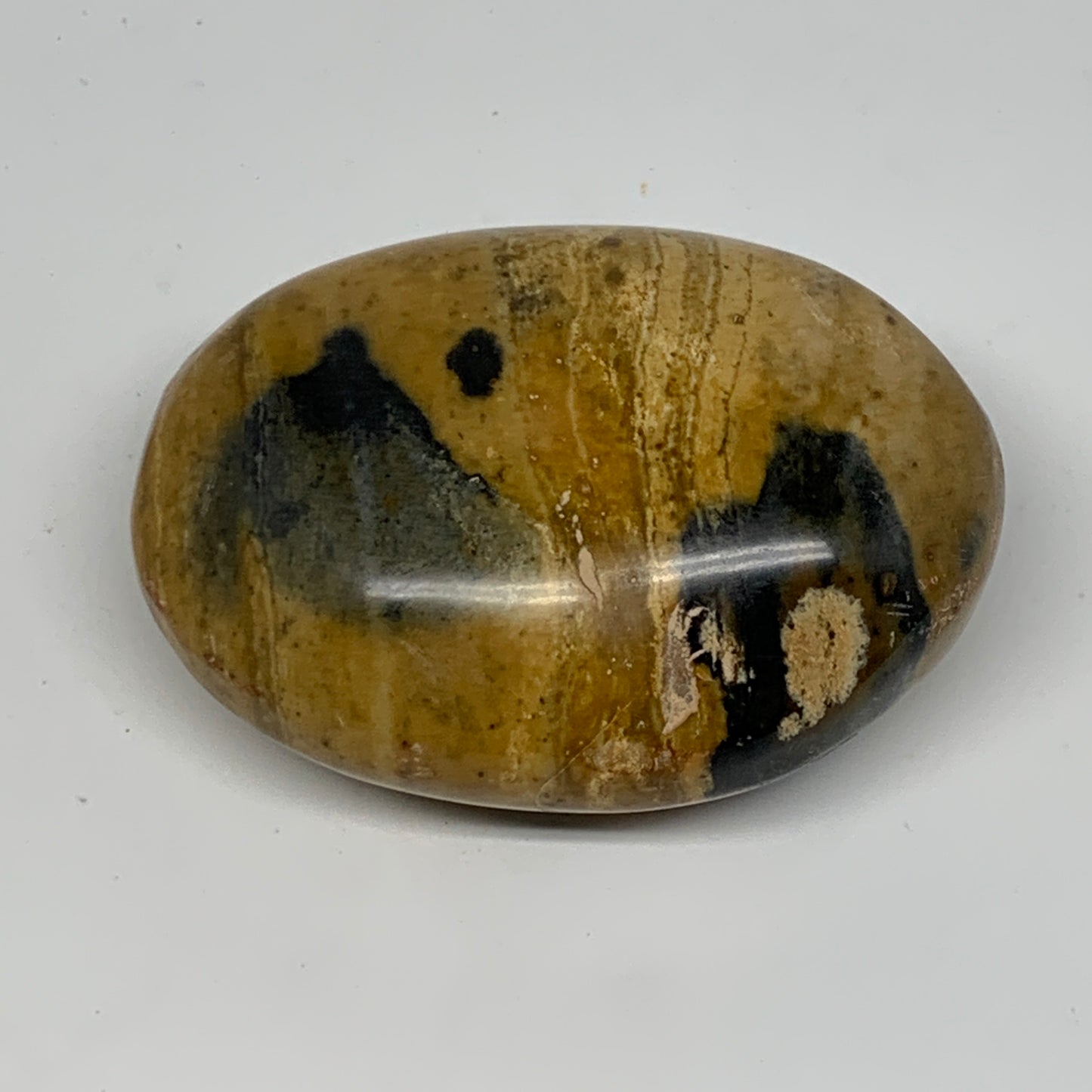 83.5g, 2.3"x1.7"x1", Yellow Ocean Jasper Palm-Stone @Madagascar, B18136