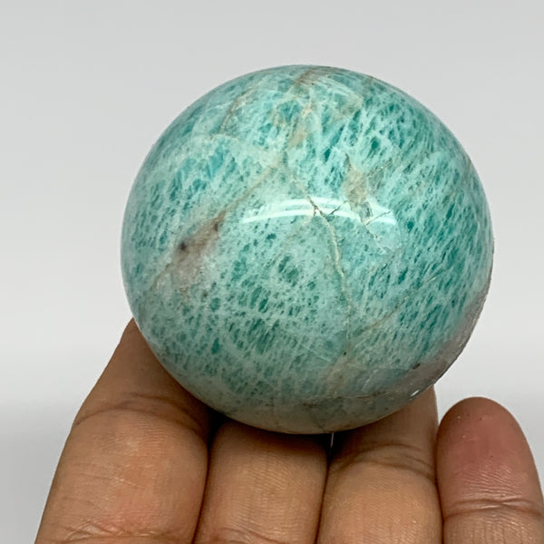 195.4g, 2.1" Amazonite Sphere Ball Gemstone from Madagascar, B15810