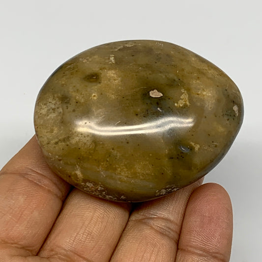 90.6g, 2.4"x1.9"x1", Yellow Ocean Jasper Palm-Stone @Madagascar, B18137