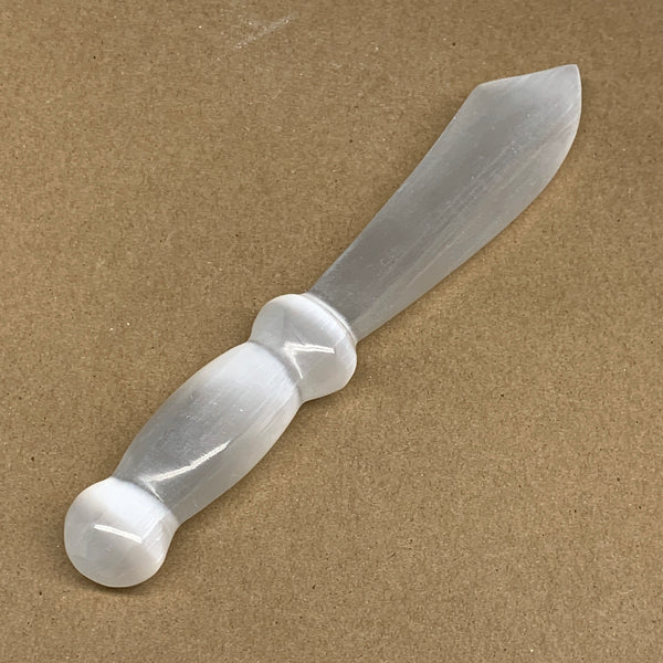 187.2g,8.5"x1.3"x0.9"Natural Selenite Crystal Knife (Satin Spar) @Morocco,B9186