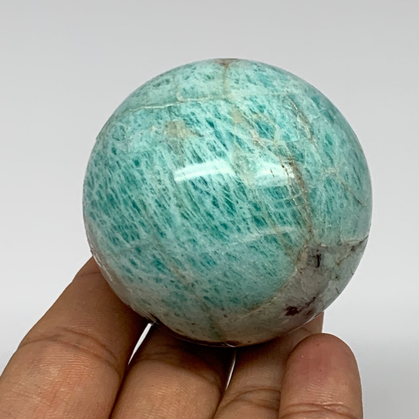 195.4g, 2.1" Amazonite Sphere Ball Gemstone from Madagascar, B15810