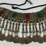 215g, 12"x5.5"Kuchi Choker Necklace Multi-Color Tribal Gypsy Bohemian,B14074