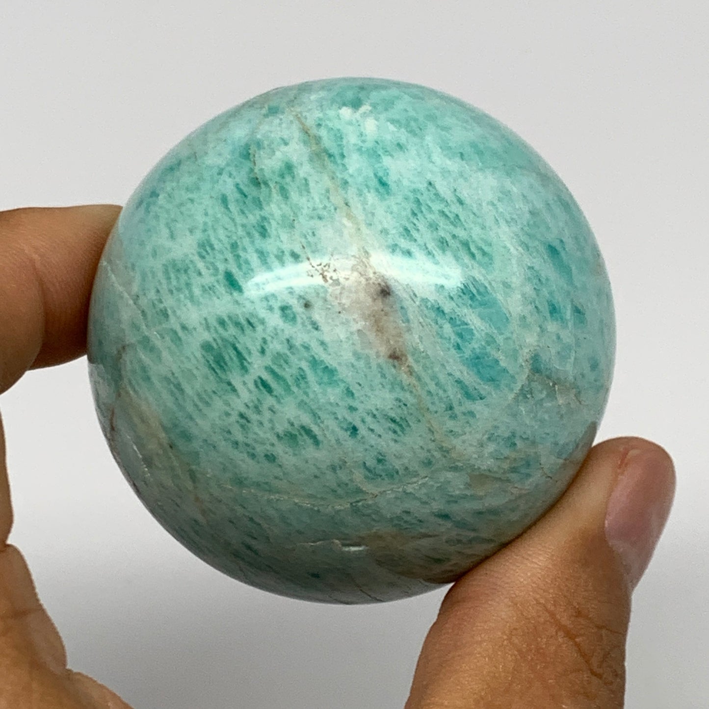 195.4g, 2.1" Amazonite Sphere Ball Gemstone from Madagascar, B15810