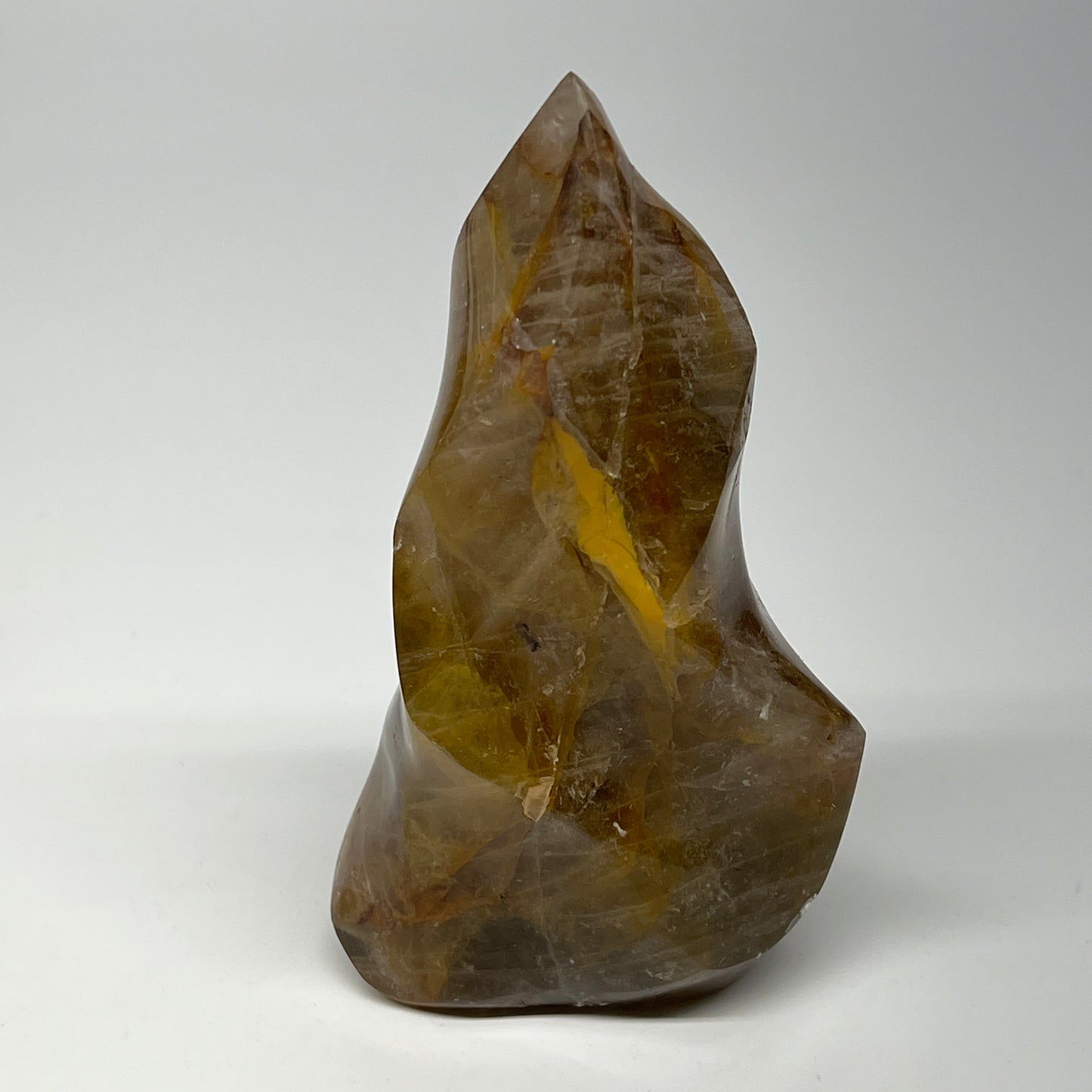 585g,5.7"x3.2"x1.9" Red Hematoid Quartz Flame Crystal @Madagascar, B19552