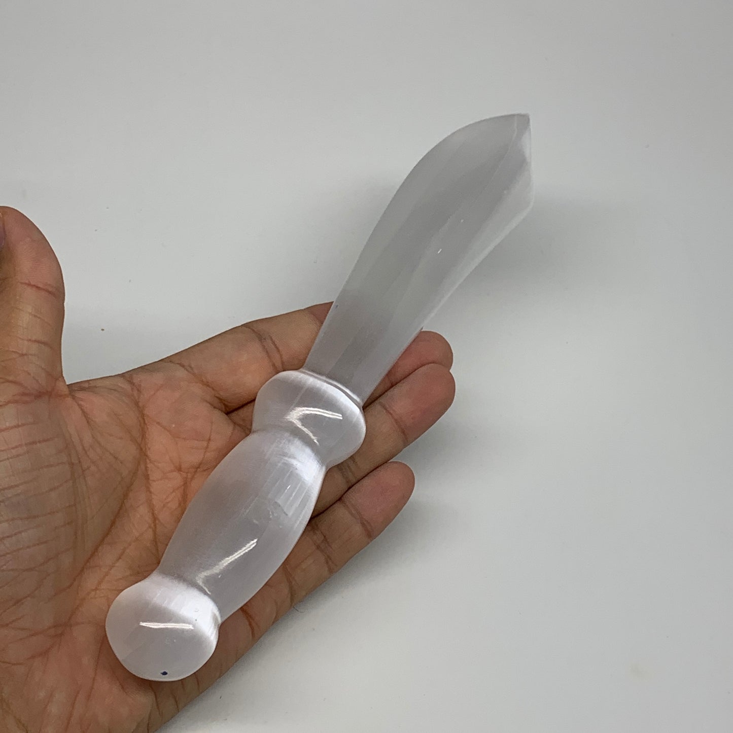 187.2g,8.5"x1.3"x0.9"Natural Selenite Crystal Knife (Satin Spar) @Morocco,B9186