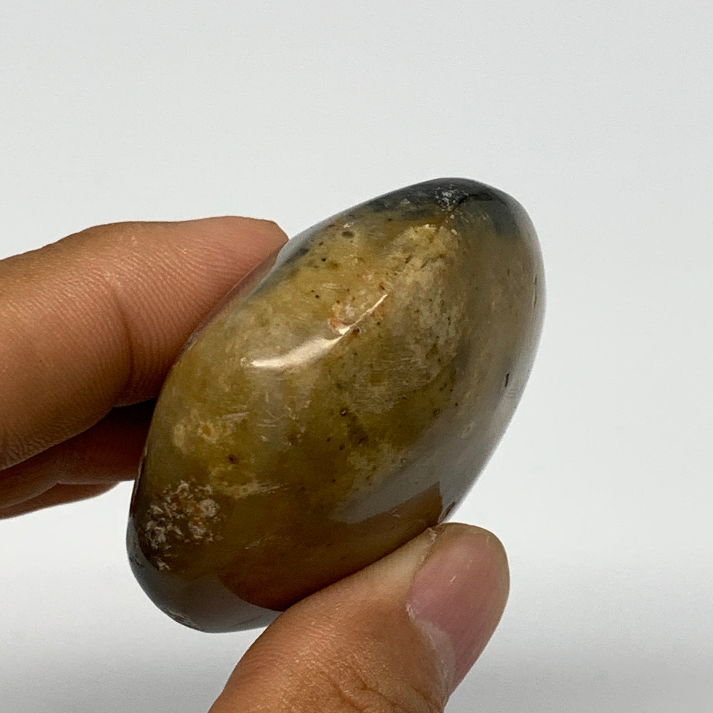 90.6g, 2.4"x1.9"x1", Yellow Ocean Jasper Palm-Stone @Madagascar, B18137