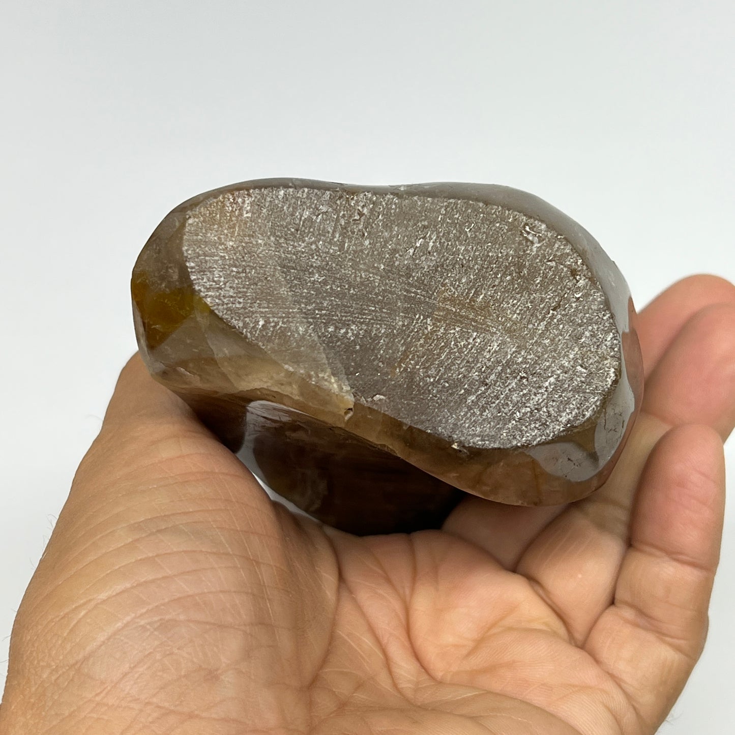 585g,5.7"x3.2"x1.9" Red Hematoid Quartz Flame Crystal @Madagascar, B19552