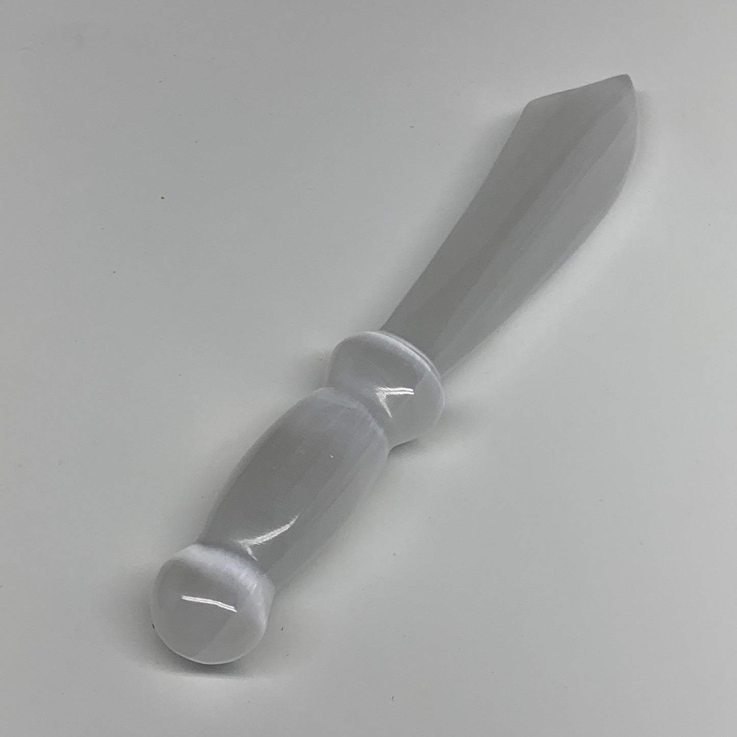 187.2g,8.5"x1.3"x0.9"Natural Selenite Crystal Knife (Satin Spar) @Morocco,B9186