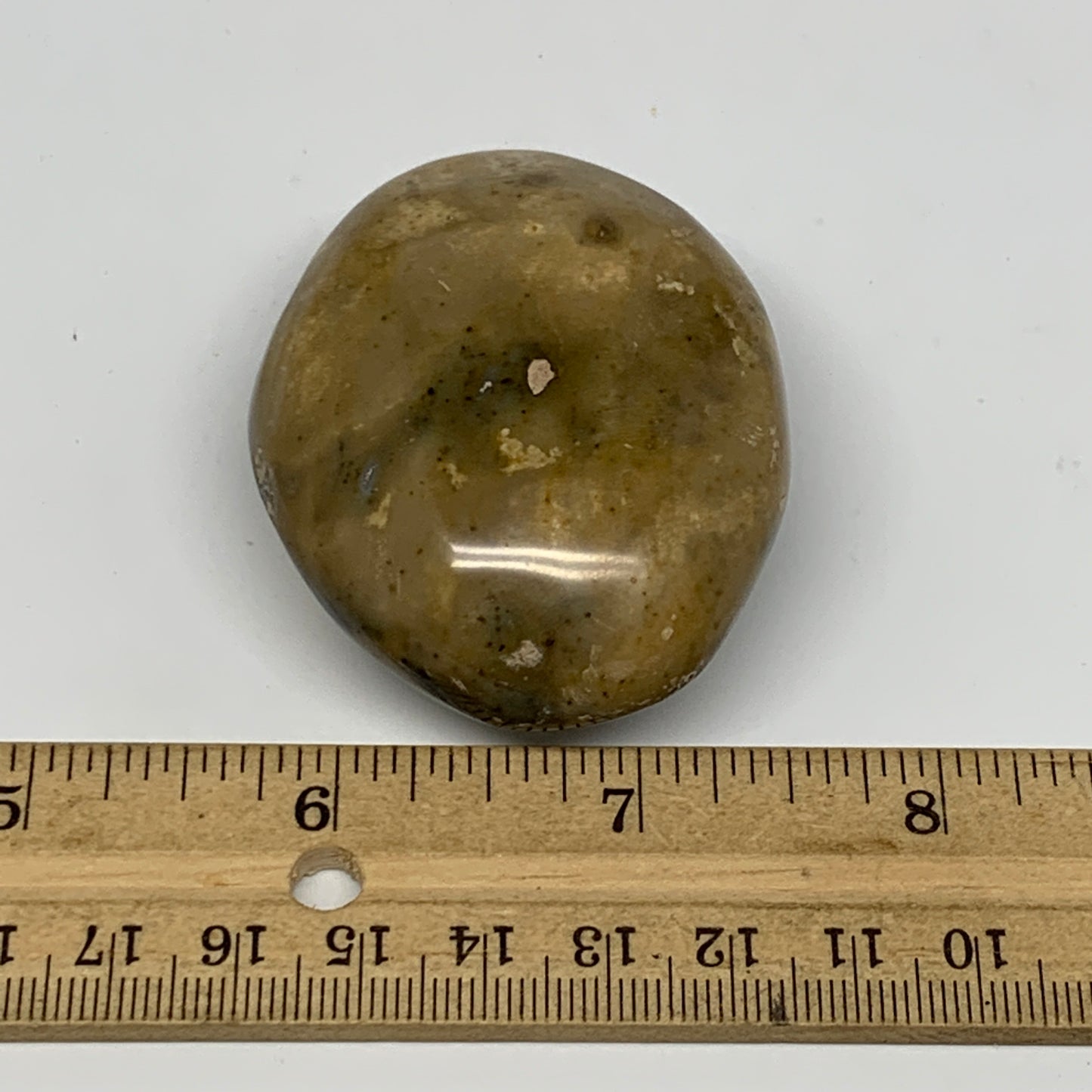 90.6g, 2.4"x1.9"x1", Yellow Ocean Jasper Palm-Stone @Madagascar, B18137