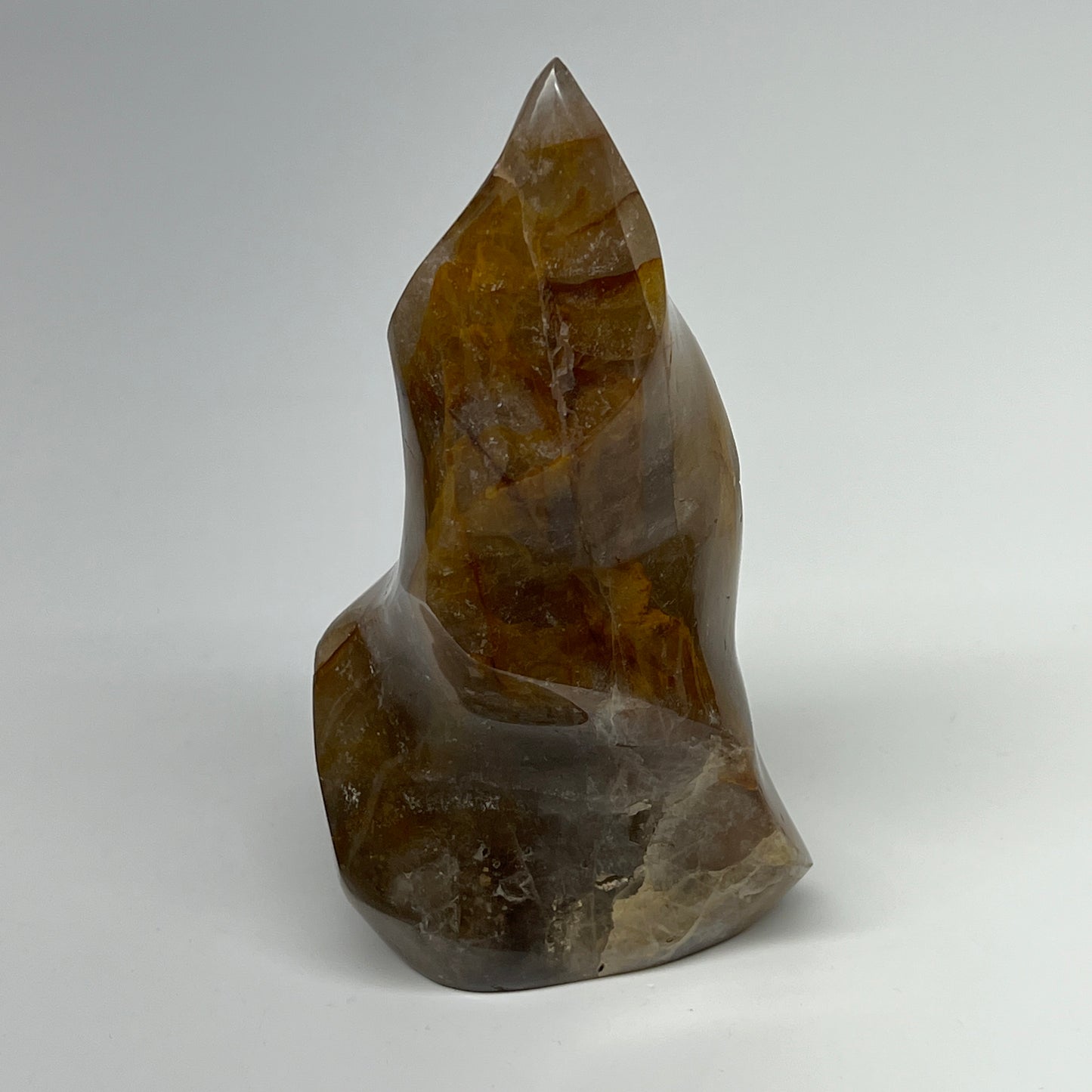 585g,5.7"x3.2"x1.9" Red Hematoid Quartz Flame Crystal @Madagascar, B19552