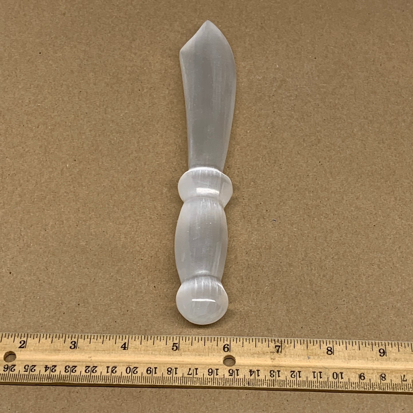 187.2g,8.5"x1.3"x0.9"Natural Selenite Crystal Knife (Satin Spar) @Morocco,B9186