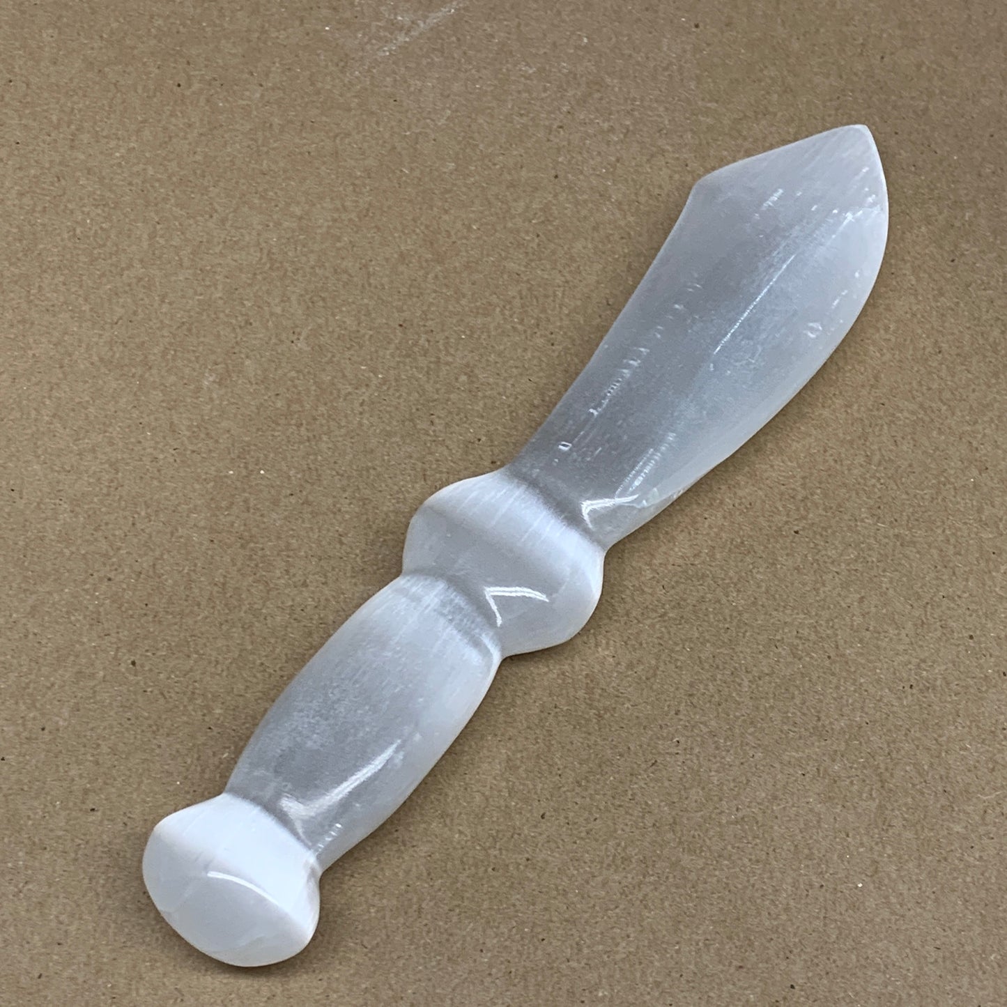 211.3g,8.5"x1.6"x0.8"Natural Selenite Crystal Knife (Satin Spar) @Morocco,B9187