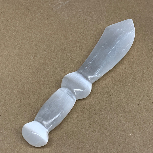 211.3g,8.5"x1.6"x0.8"Natural Selenite Crystal Knife (Satin Spar) @Morocco,B9187