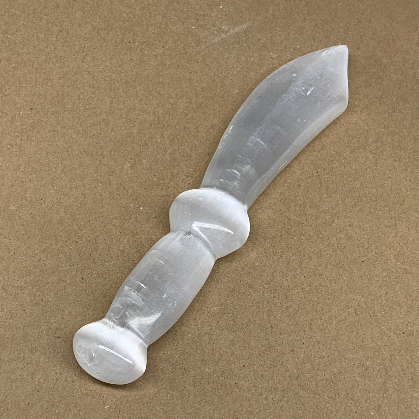 211.3g,8.5"x1.6"x0.8"Natural Selenite Crystal Knife (Satin Spar) @Morocco,B9187