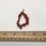 51 cts Agate Druzy Slice Geode Pendant Electroplated Gold Plated @India, D444 - watangem.com