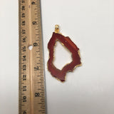 51 cts Agate Druzy Slice Geode Pendant Electroplated Gold Plated @India, D444 - watangem.com