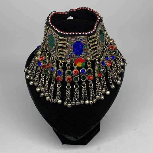 260g, 12"x5"Kuchi Choker Necklace Multi-Color Tribal Gypsy Bohemian,B14076