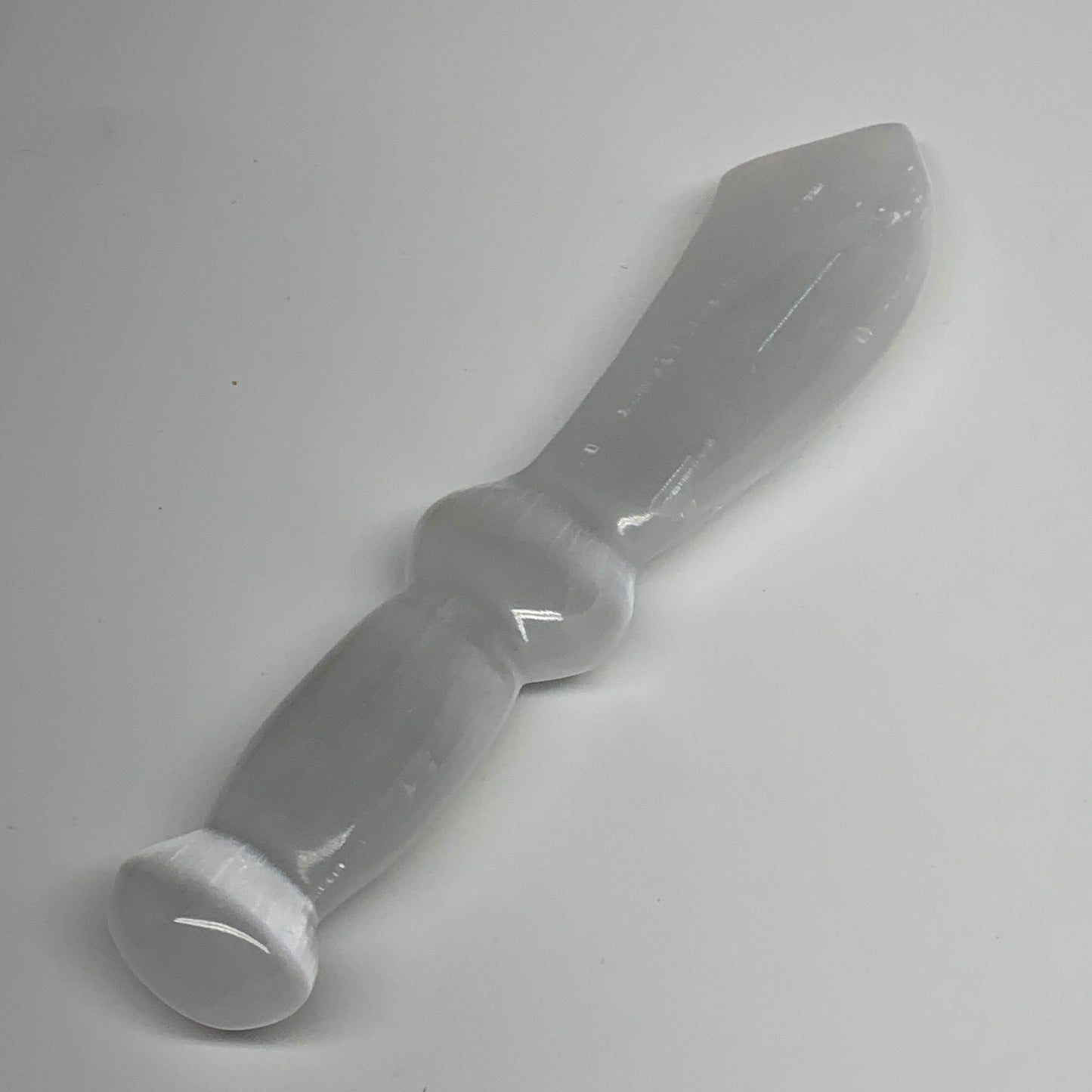 211.3g,8.5"x1.6"x0.8"Natural Selenite Crystal Knife (Satin Spar) @Morocco,B9187