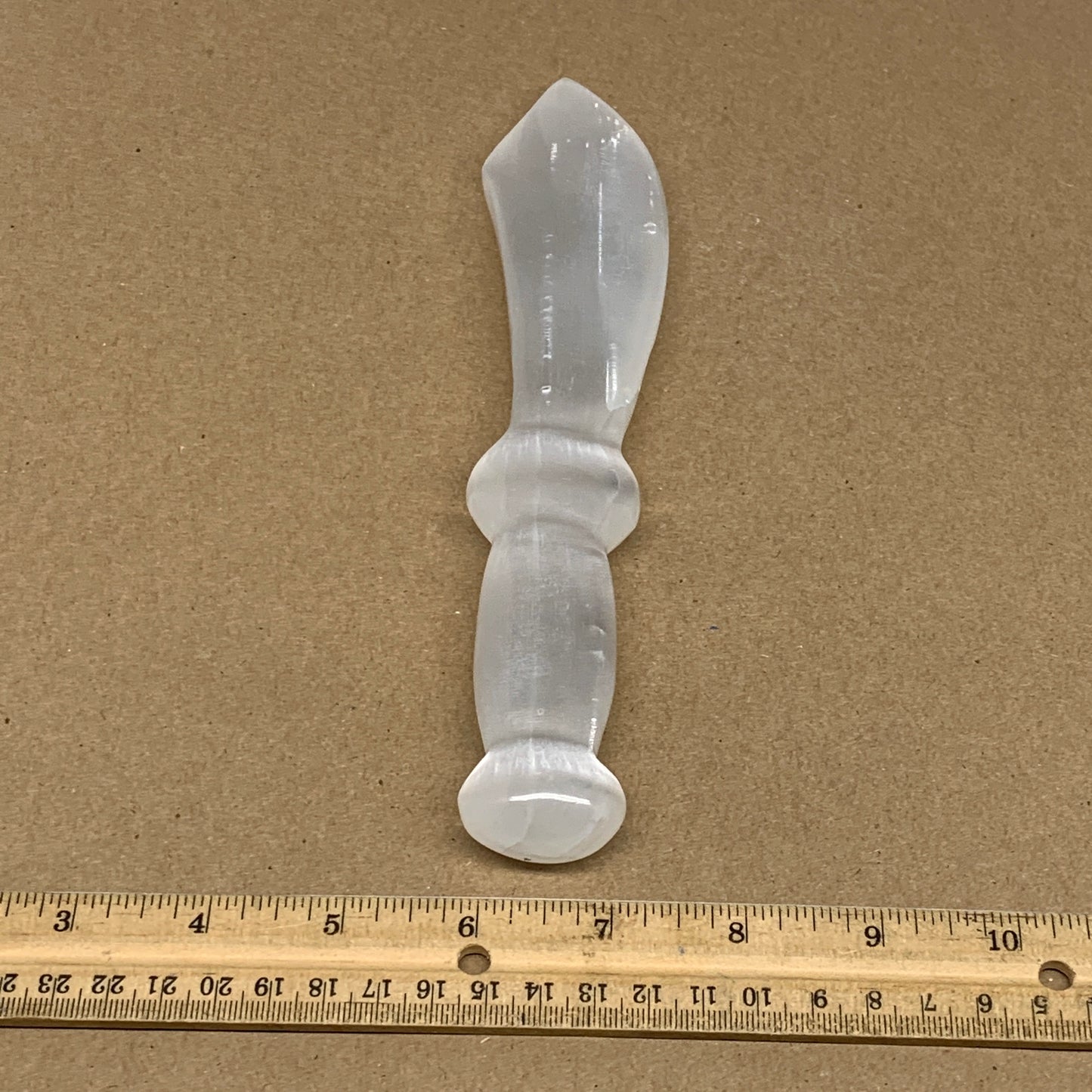 211.3g,8.5"x1.6"x0.8"Natural Selenite Crystal Knife (Satin Spar) @Morocco,B9187