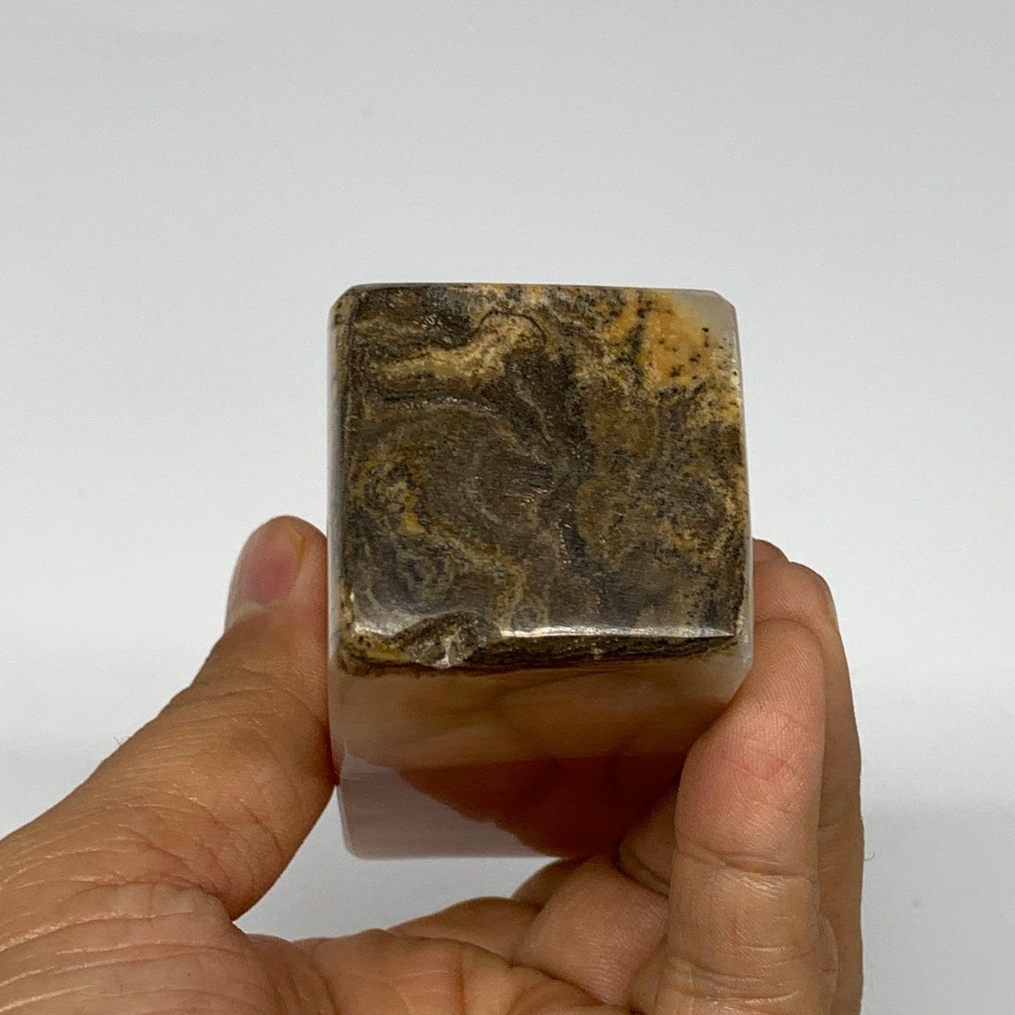 287.6g, 4"x1.4"x1.5", Honey Calcite Point Tower Obelisk Crystal @Pakistan, B2530