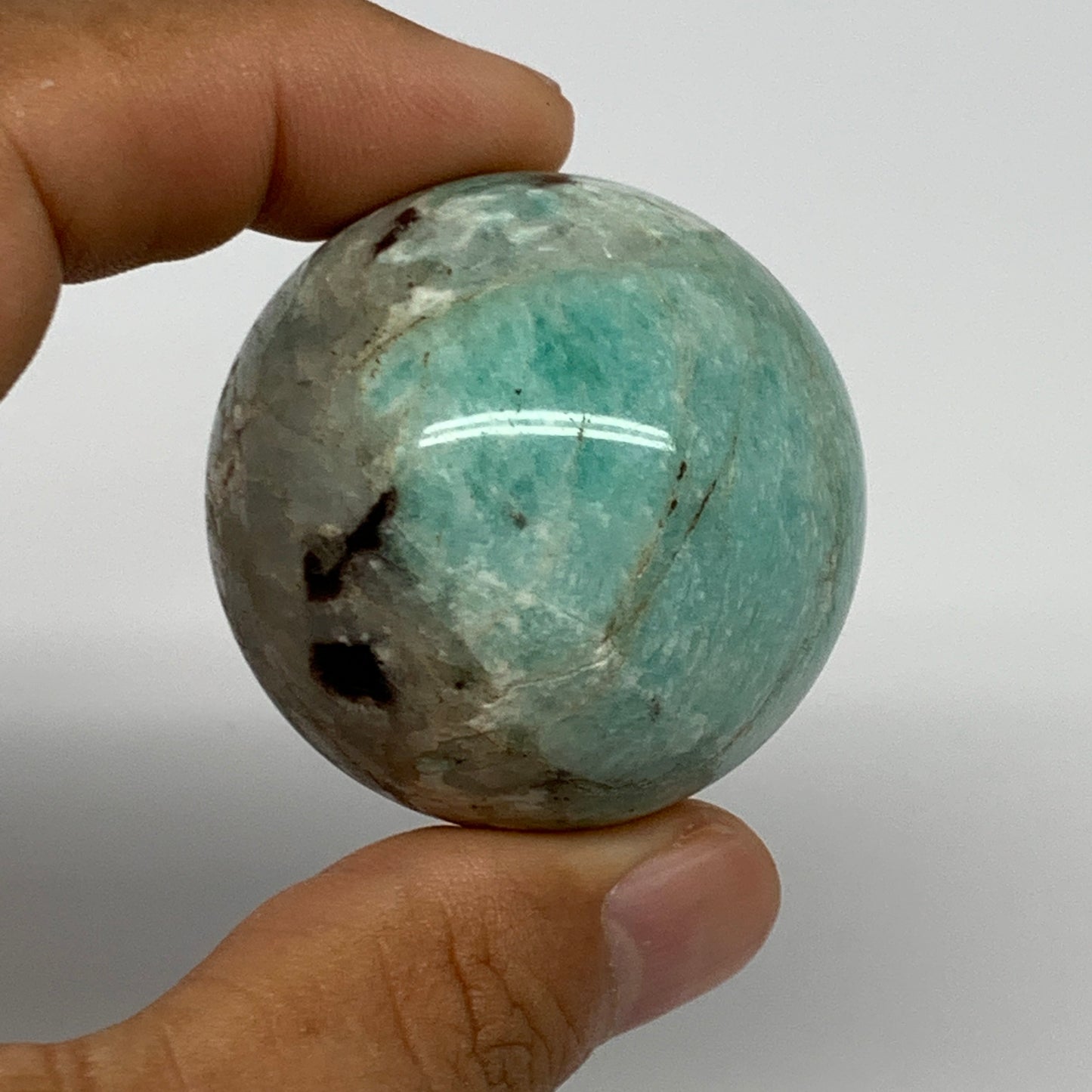 92.4g, 1.6" Small Amazonite Sphere Ball Gemstone from Madagascar, B15812