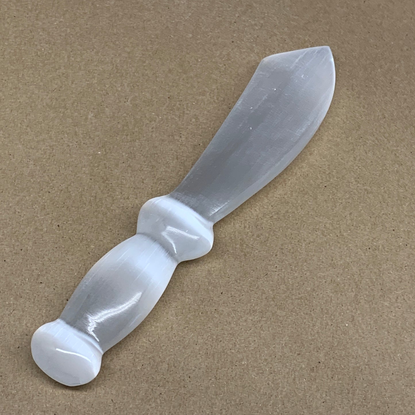 211.2g,8.5"x1.6"x0.8"Natural Selenite Crystal Knife (Satin Spar) @Morocco,B9188