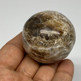 110.2g, 1.8" (45mm), Chocolate/Gray Onyx Sphere Ball Gemstone @Morocco, B18910