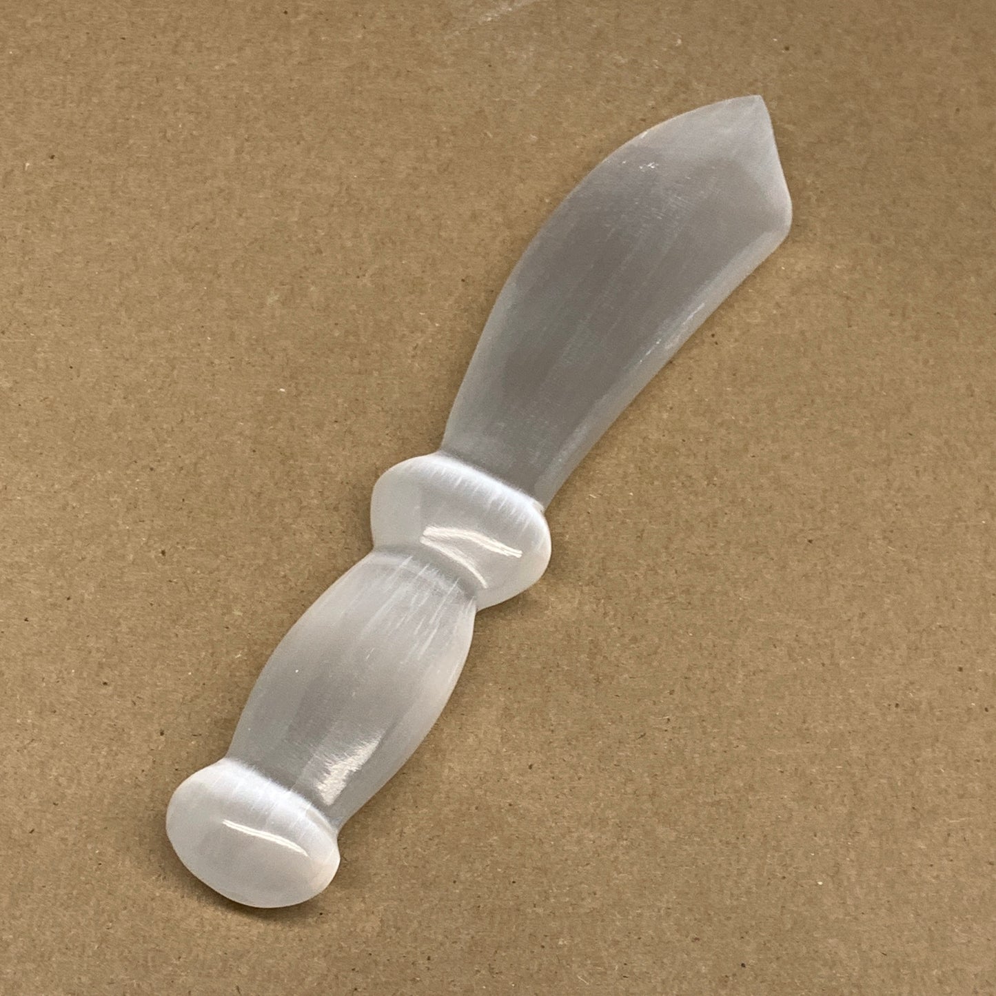 211.2g,8.5"x1.6"x0.8"Natural Selenite Crystal Knife (Satin Spar) @Morocco,B9188