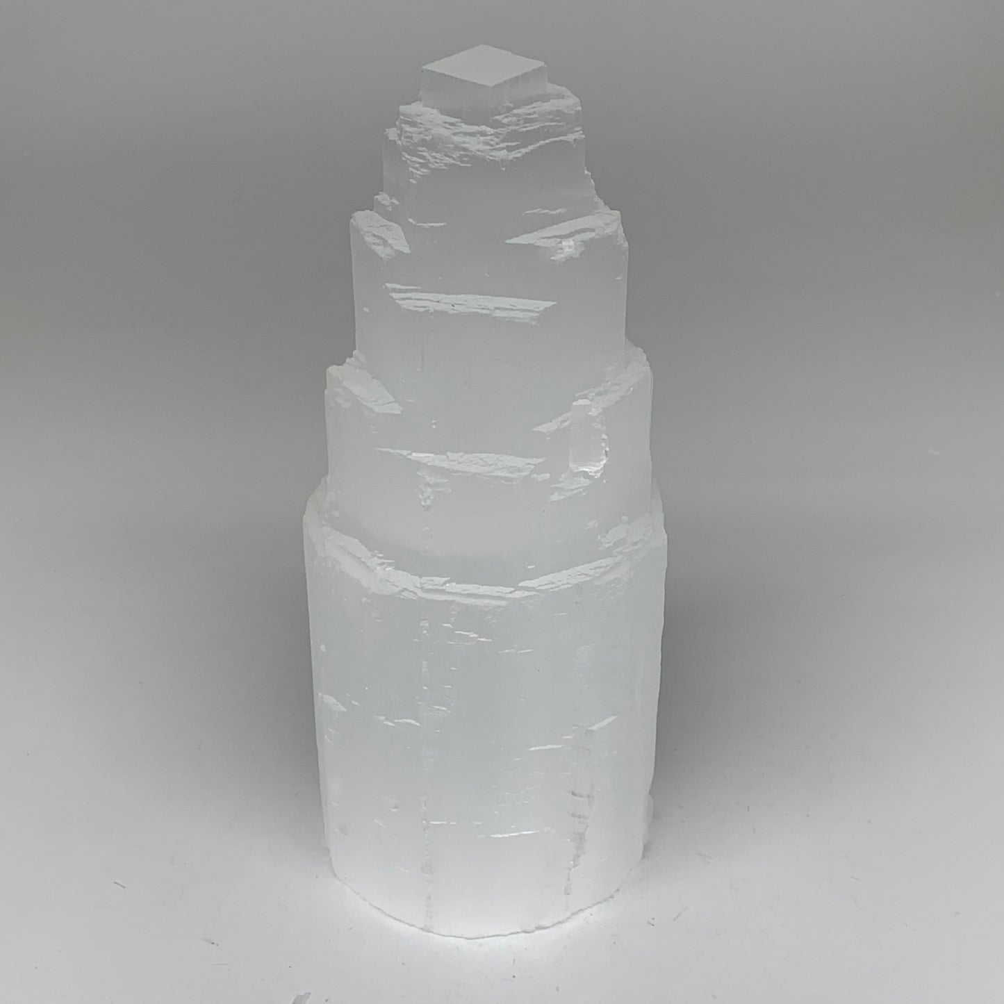 3.27 lb,7.75"x3.2" White Selenite (Satin Spar) Rough Lamp W/Chord @Morocco,B1244
